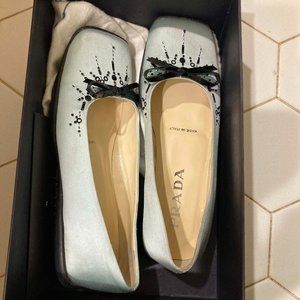 Prada light blue satin shoes